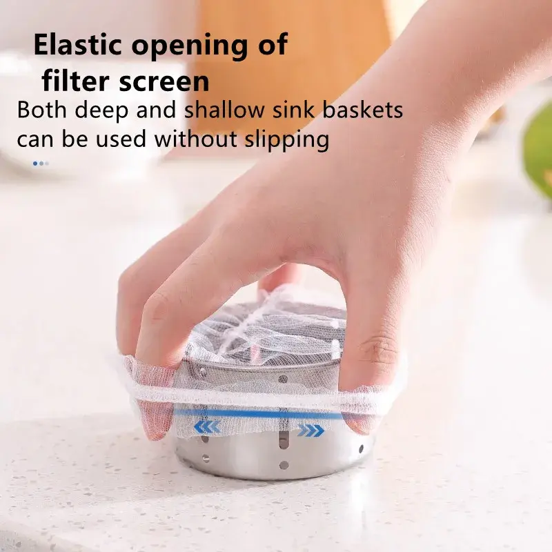 30/100PC Sink Filter Screen Elastic Band Opening Disposable Household Kitchen Sewage Anti Blocking Garbage Filtration Kitchen