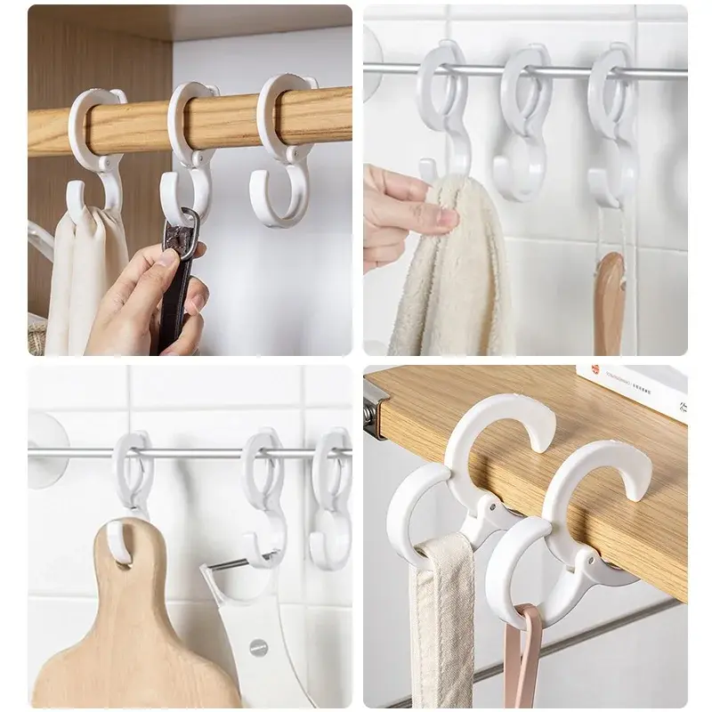 New 10PCS Multi-purpose Card Position S-hook Hanging Storage Hook Windproof Hooks S Shaped Punch-free Wardrobe Closet Hook