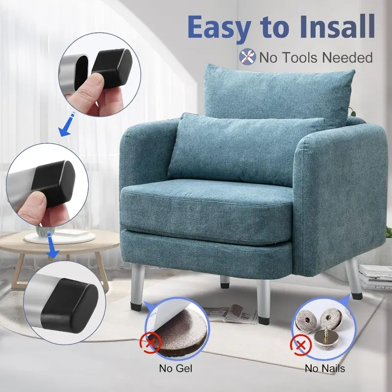 16pcs Silicone Chair Leg Socks Transparent Oval Table Floor Feet Cover Protector Pads Furniture Pipe Hole Plugs Home decoration