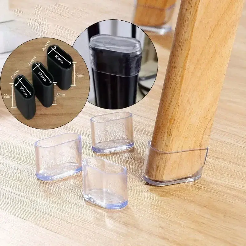 8pcs Non-Slip Oval Chair Leg Caps Feet Protector Pads Silicone Furniture Table Covers Sock Dust Cover Leveling Feet Round Bottom