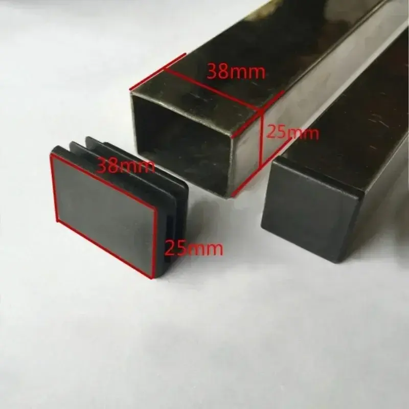 16pcs Plastic Rectangle Blanking End Caps Tube Pipe Inserts Plug Square Inner Plug Table anti-slip Chair Furniture Foot Cover