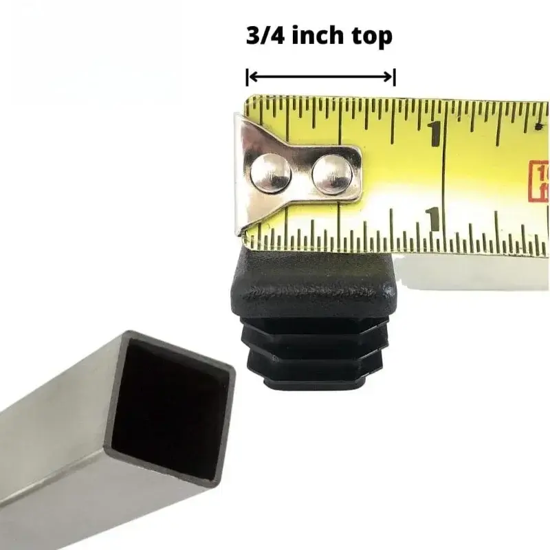 16pcs Black Square Plastic Pipe Plug Stopple Dust Plug Protective Cover Non-slip Mat Head End Cap Door Mat 10x10mm~60x60mm