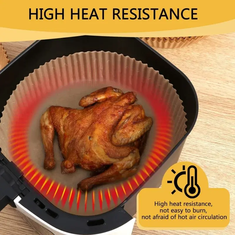 50PCS Large Air Fryer Disposable Paper Liner Square 23cm Non-stick Airfryer Parchment Baking Paper for Cooking Steaming Basket
