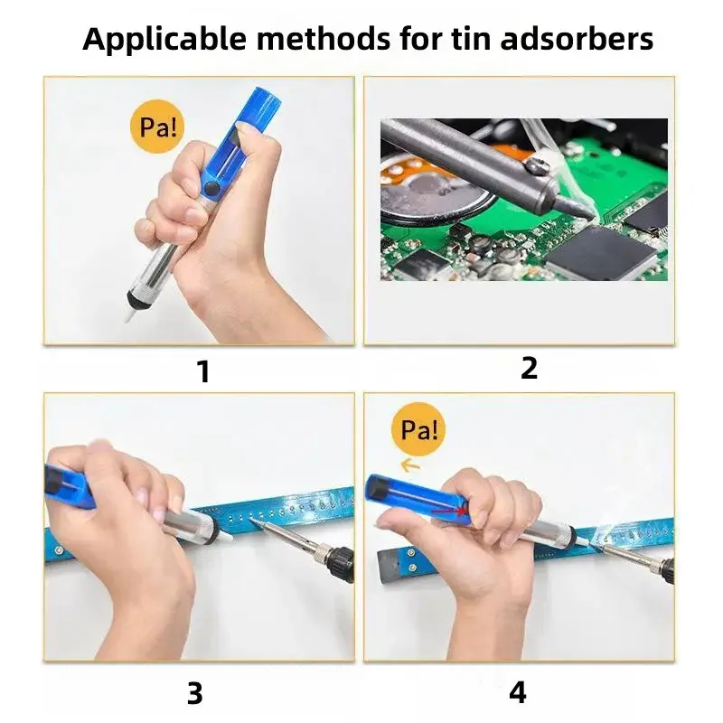 Aluminum Alloy Suction Tin Gun Manual Removal Vacuum Strong High Temperature Hand Welding Tools Desolder Desoldering Pum