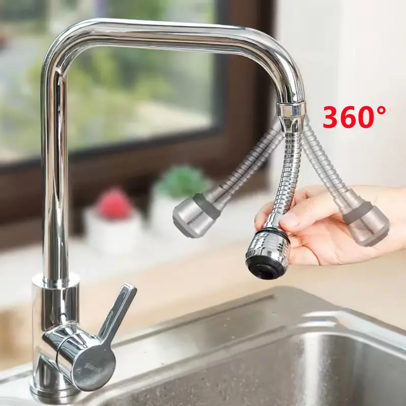 360 Degree Faucet Anti Splash Head Kitchen Water Saver Universal Rotating Bubbler Filter Nozzle Booster Nozzle Kitchen Tools