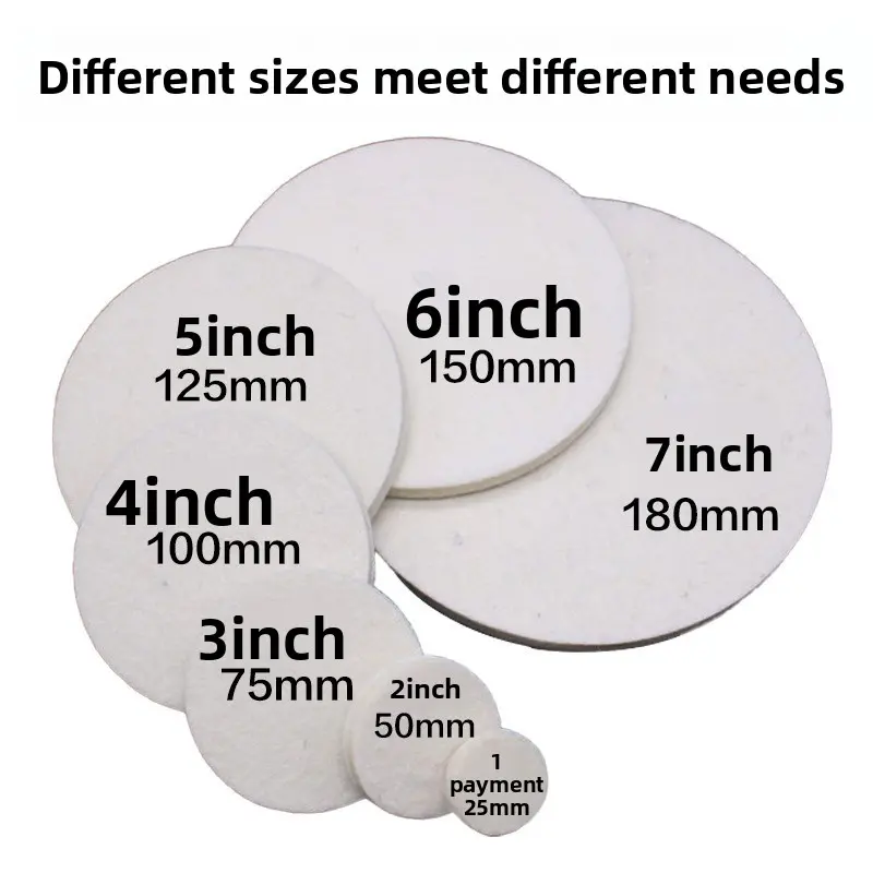 2/7inch Wool Polishing Wheel Buffing Pads Angle Grinder Wheel Felt Polishing Disc For Metal Marble Glass Ceramics