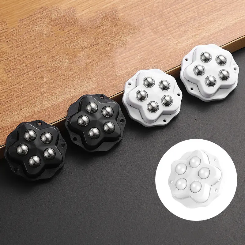 4PCS Self Adhesive Caster Wheels Super Load-bearing 5 Beads Universal 360° Rotating Wheels For Home Appliances Storage Boxes