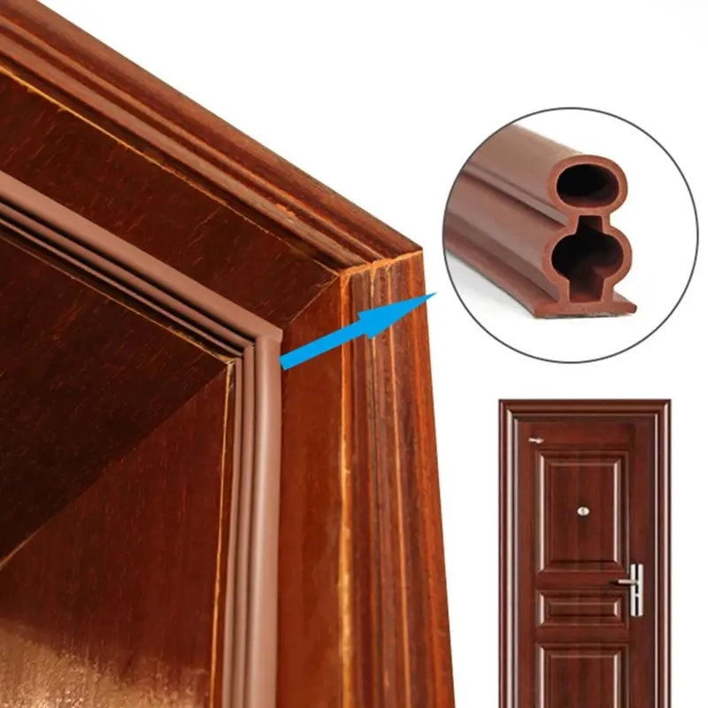 6M Door Window Sealing Strips Self-adhesive Silicone Rubber Sealing Strip Dustproof Soundproof Anti-collisio Insulation Strip