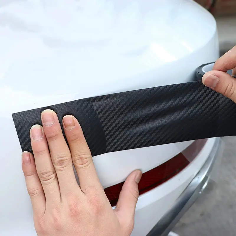 Nano Carbon Fiber Car Adhesive Tapes DIY Paste Strip Auto Door Sill Side Mirror Anti Scratch Stickers Waterproof Protection Film