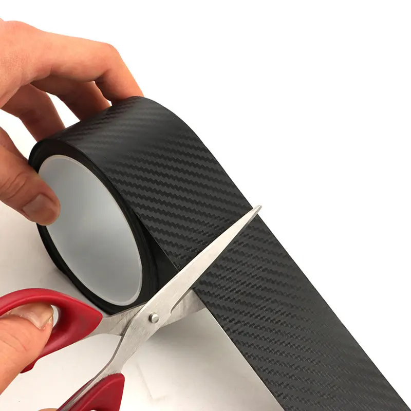 Nano Carbon Fiber Car Adhesive Tapes DIY Paste Strip Auto Door Sill Side Mirror Anti Scratch Stickers Waterproof Protection Film