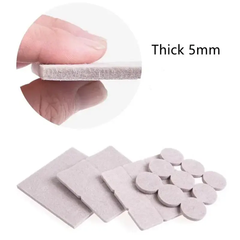 Thickening Felt Chair Leg Pads 5mm Self Adhesive Furniture Chair Table Leg Pads Wood Floor Protectors Felt Anti-Slip Pads