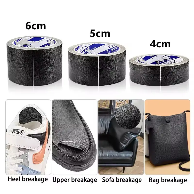 5M Self Adhesive Leather Repair Tape for Sofa Car Seats Handbags Jackets Furniture Shoes First Aid Patch Leather Patch DIY Black