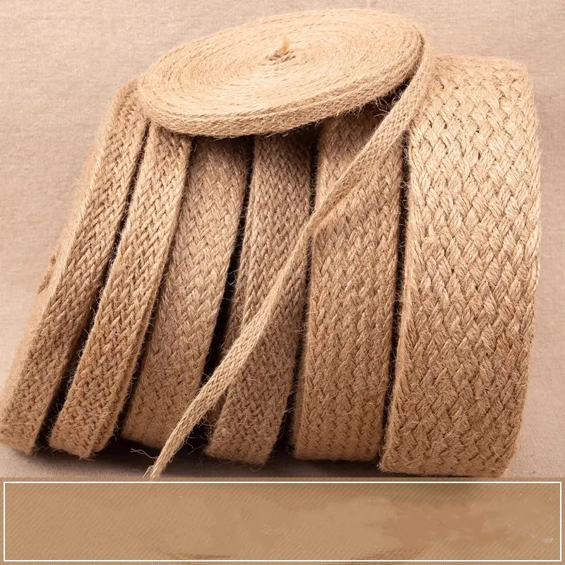 10M  Natural Jute Ribbon Bow Crafts DIY Vintage Jute Burlap Fabric Gift Wrap Sewing Party Wedding Christmas Decortion
