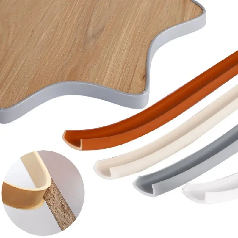 5M U-Shaped Edge Banding Tape Wood Closet Decoration Tape Self-Adhesive Furniture Table Chair Edge Protector Anti-collision Tape