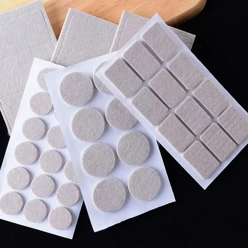 72pcs Self Adhesive Felt Chair Leg Pads Wood Floor Protectors Furniture Legs Table Leg Covers Round Bottom Anti-Slip Pads Set