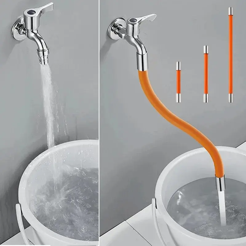 360° Water Faucet Extender Bathroom Adjust Free Bending Splashproof Universal Extension Tube Adapter for Kitchen Sink Nozzle