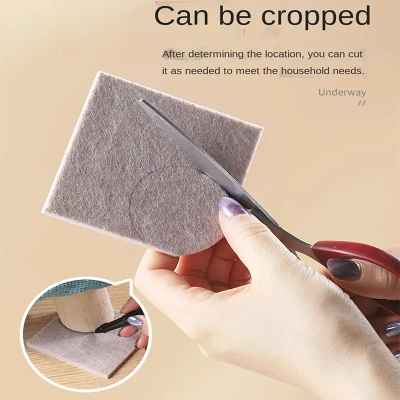 72pcs Self Adhesive Felt Chair Leg Pads Wood Floor Protectors Furniture Legs Table Leg Covers Round Bottom Anti-Slip Pads Set