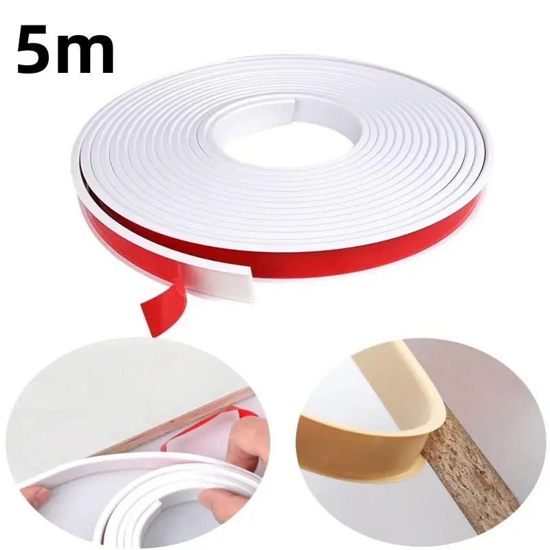 5M U-Shaped Edge Banding Tape Wood Closet Decoration Tape Self-Adhesive Furniture Table Chair Edge Protector Anti-collision Tape