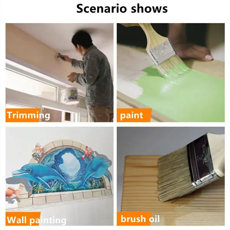 Edging Color Separation Paint Brush Portable And Durable Lightweight Cleaning Brush Painting Brush With Wooden Handle Tool