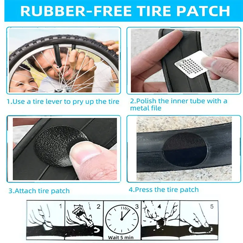 Bicycle Glue-free Tire Patches Bike Tire Patch Tool Without Glue No-glue Adhesive Quick Drying Bike Accessories