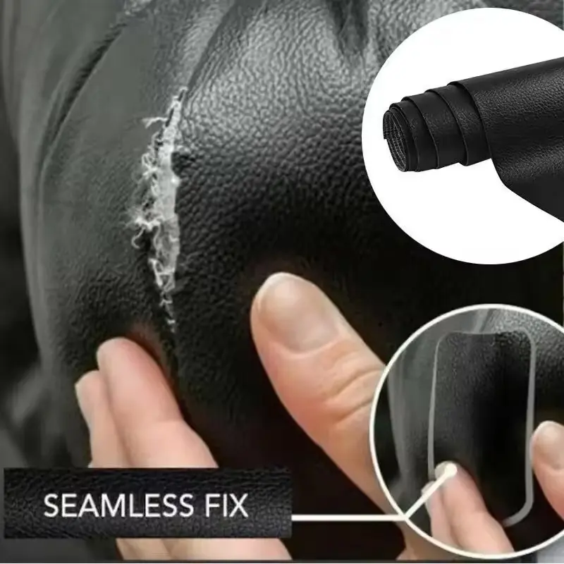 Self Adhesive Leather Patch Artificial Synthetic Leather Black Waterproof Sticker Sofa Car Seats Couch Scratch Repair Tape