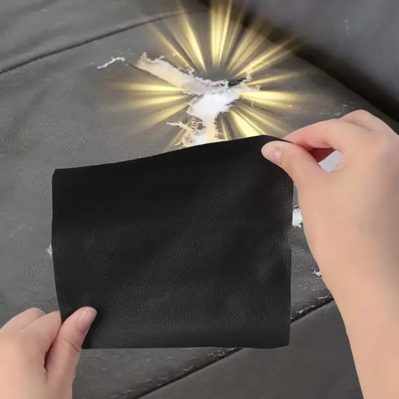 Self Adhesive Leather Patch Artificial Synthetic Leather Black Waterproof Sticker Sofa Car Seats Couch Scratch Repair Tape