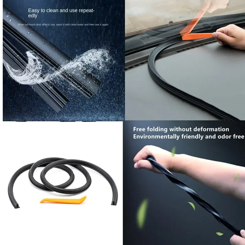 1.6M Car Dashboard Sealing Strip Interior Auto Leakproof Strips Noise Sound Insulation Rubber Trim Weatherstrip Car Accessories