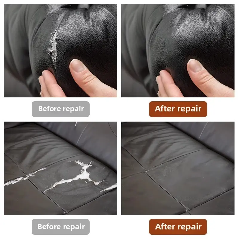 Self Adhesive Leather Patch Artificial Synthetic Leather Black Waterproof Sticker Sofa Car Seats Couch Scratch Repair Tape