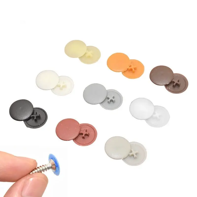 100pcs/bag Self-tapping Screws Decor Cover Plastic Nuts Bolts Covers Exterior Protective Caps Furniture Hardware Decor Cover