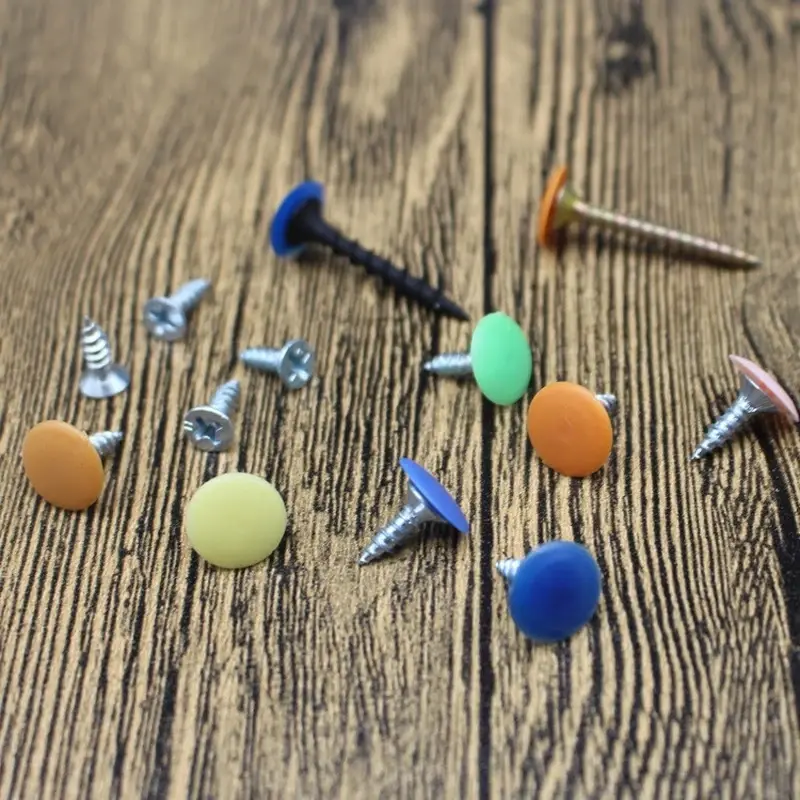 100pcs/bag Self-tapping Screws Decor Cover Plastic Nuts Bolts Covers Exterior Protective Caps Furniture Hardware Decor Cover