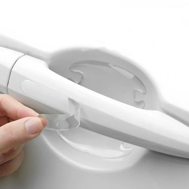 4/8pcs Transparent Car Sticker Protector Cars Doors Scratch Door Handle Sticker Rearview Mirror Protection Strip Auto Accessory