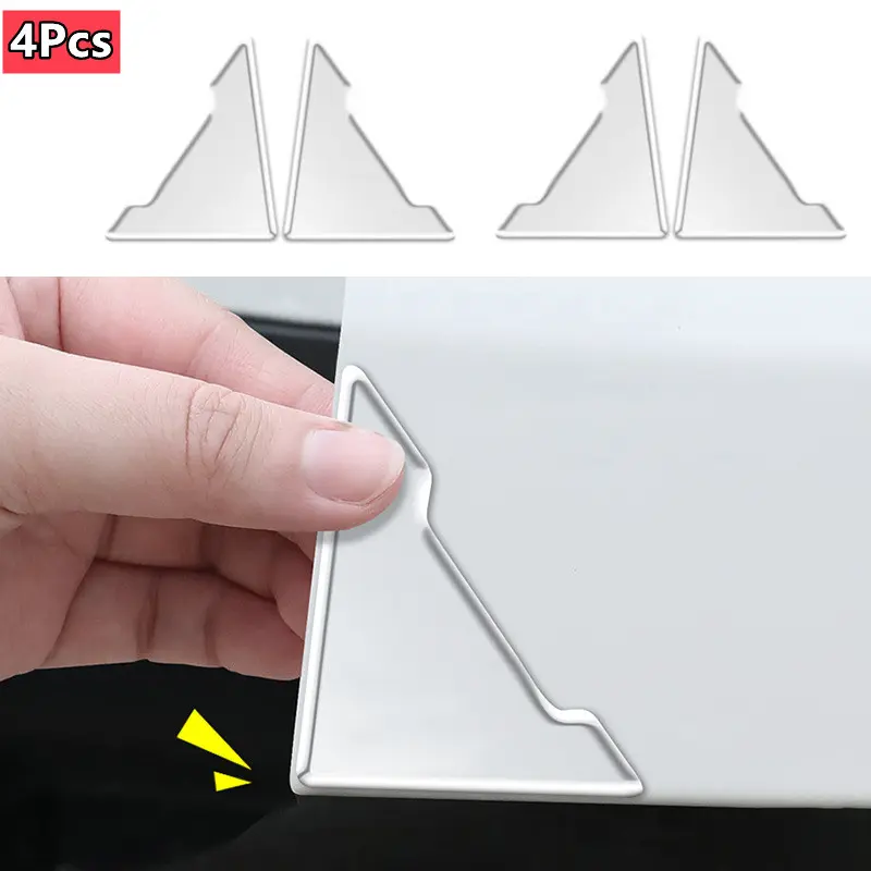 4Pcs Car Door Corner Protective Cover Door Scratch Protector Silicone Anti-collision Covers Door Corner Guard Auto Accessories