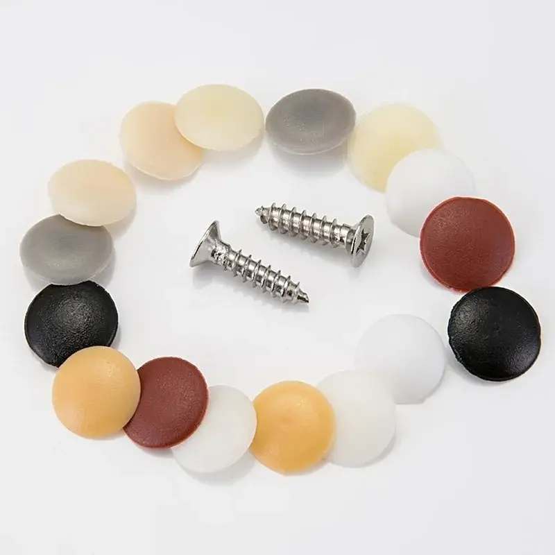 100pcs/bag Self-tapping Screws Decor Cover Plastic Nuts Bolts Covers Exterior Protective Caps Furniture Hardware Decor Cover