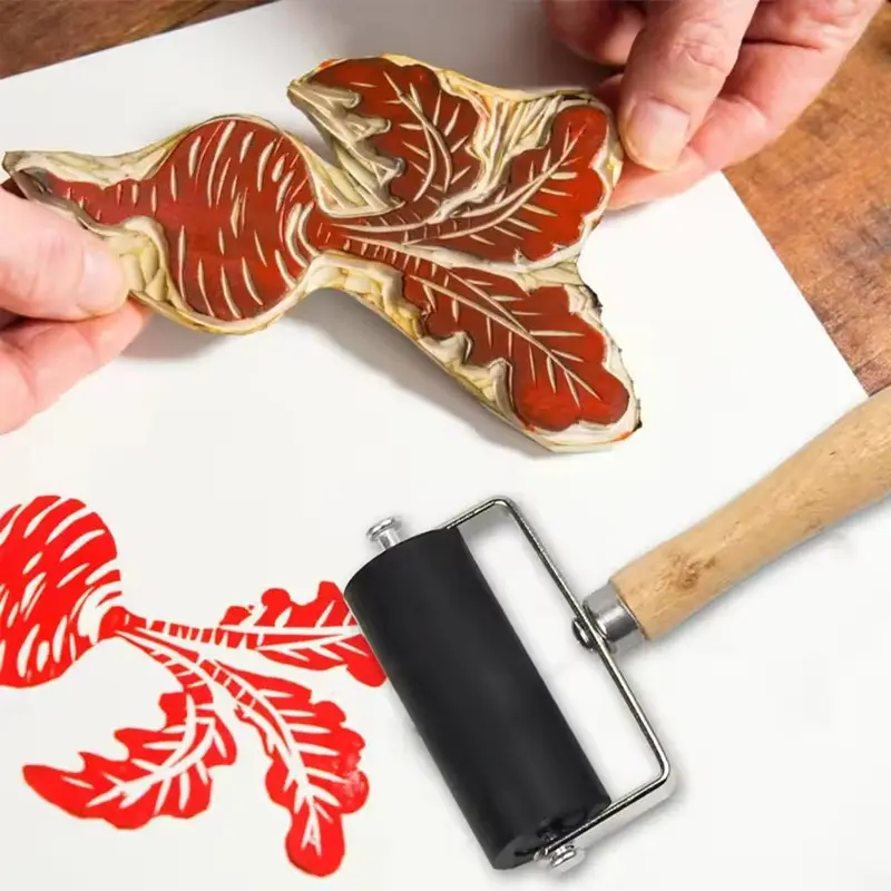 Professiona Rubber Roller Hard Print Ink Painting Roller Stamping Construction Tool Art Craft Paint Decorating Students Tool