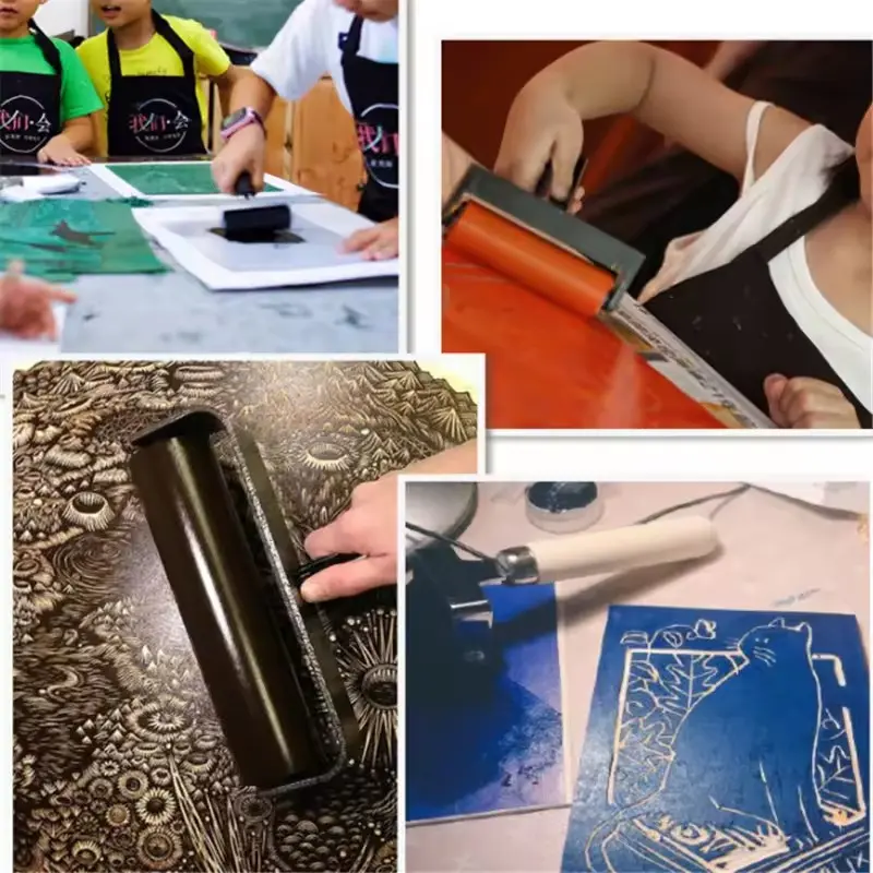 Professiona Rubber Roller Hard Print Ink Painting Roller Stamping Construction Tool Art Craft Paint Decorating Students Tool