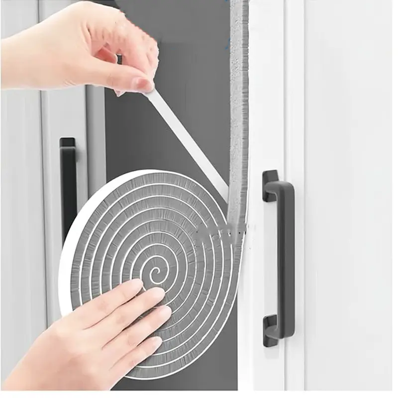 10M Brush Strip Self Adhesive Door Window Sealing Strip Home Door Window Sound Insulation Seal Film Door Swal Weather Strip