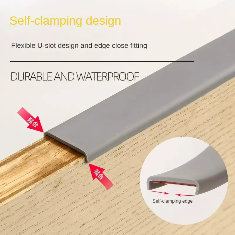 5M New U-shaped Edge Banding Cabinet Desktop Edge Banding Decorative Strip TPE Wood Furniture Protector Cover Home Decoration