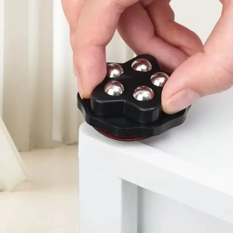 New 4Pcs Self Adhesive Type Mute Ball Universal Wheel 200Kg 5 Beads Furniture Casters Wheels Stainless Steel Wheel 360° Rotation