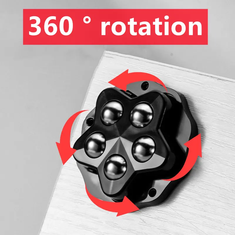 New 4Pcs Self Adhesive Type Mute Ball Universal Wheel 200Kg 5 Beads Furniture Casters Wheels Stainless Steel Wheel 360° Rotation