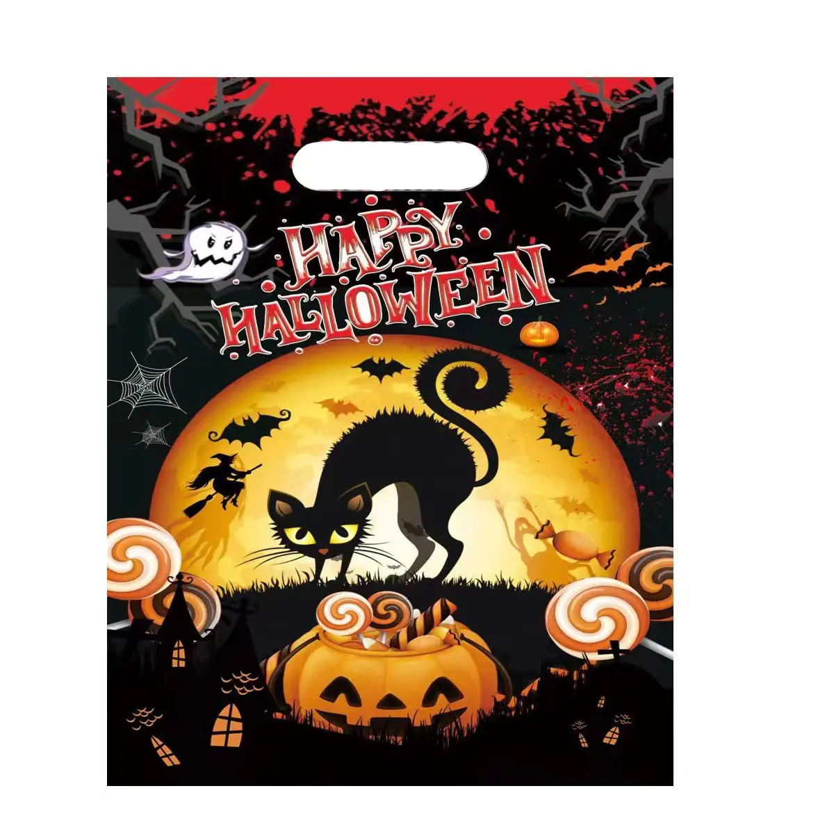 20pcs Halloween Candy Gift Bags Halloween Candy Bags Theme Trick Or Treat Bags Party Decorations Favor Goodie Gift Wrapping Bag