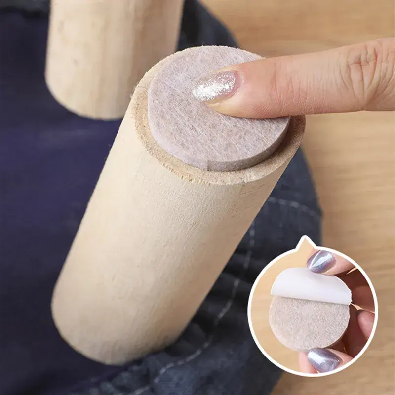 18-128Pc Self Adhesive Felt Chair Leg Pads Wood Floor Protectors Furniture Legs Table Leg Covers Bottom Anti-Slip Pads 5mm Thick