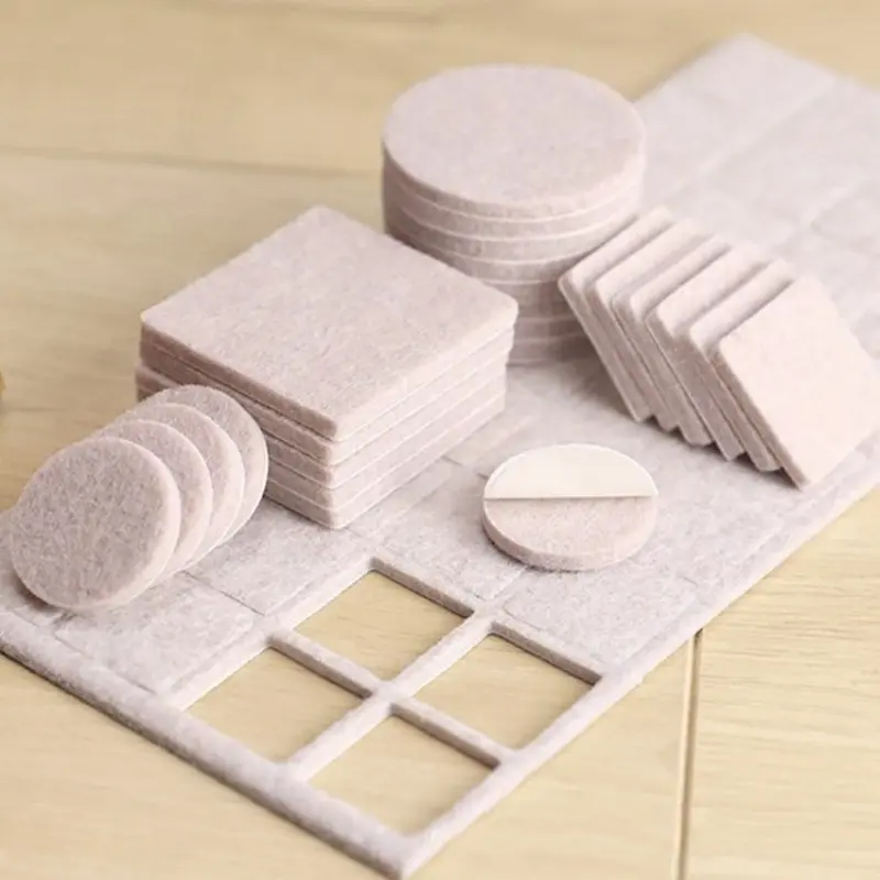 18-128Pc Self Adhesive Felt Chair Leg Pads Wood Floor Protectors Furniture Legs Table Leg Covers Bottom Anti-Slip Pads 5mm Thick
