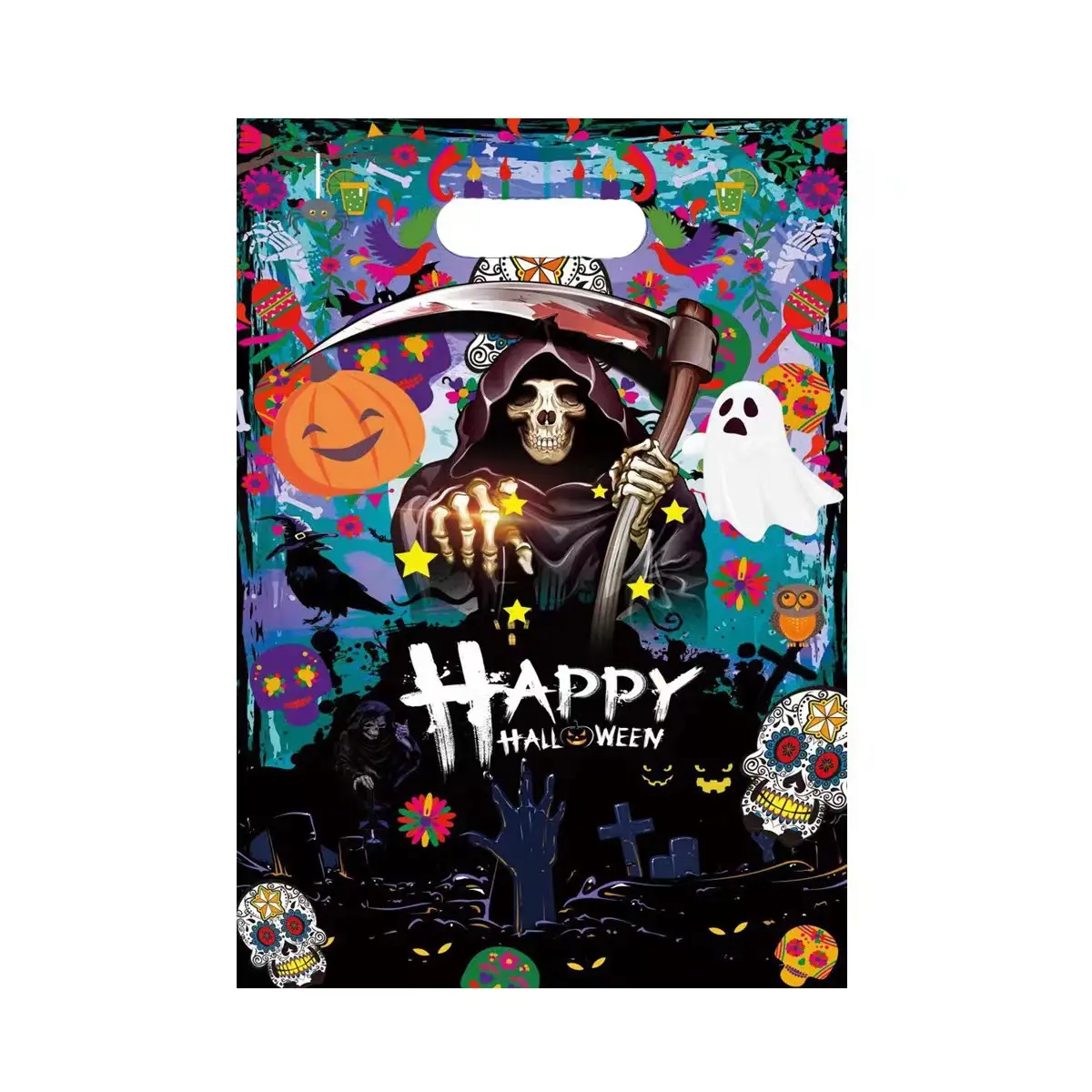 20pcs Halloween Candy Gift Bags Halloween Candy Bags Theme Trick Or Treat Bags Party Decorations Favor Goodie Gift Wrapping Bag