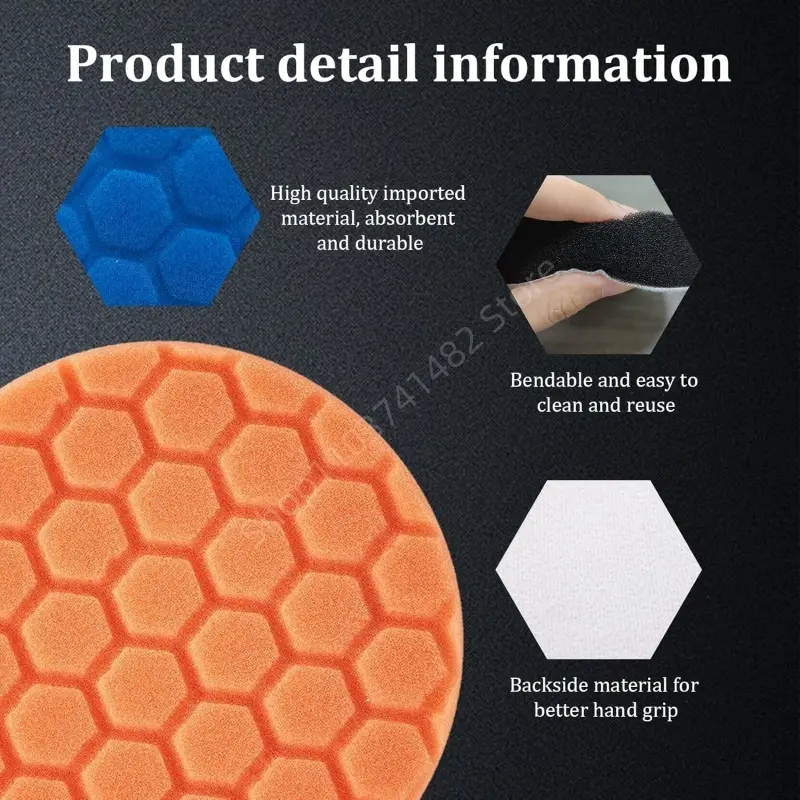 5Pcs Car Polishing Pads 3/4/5/6/7inch Sponge Polisher Clean Waxing Tool Auto Beauty Polishing Kit Buffing Cleaning Tool