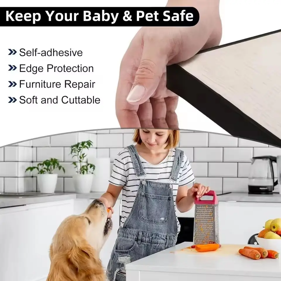 5M Self-Adhesive u-Shaped Edge Banding Strip Furniture Wood Board Cabinet Table Chair Protector Cover Silicone Rubber Seal Strip