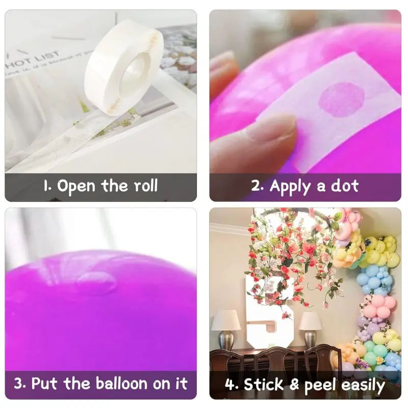 100-2000pcs Double-sided Adhesive Dots Transparent Removable Balloon Adhesive Tape Glue for DIY Wedding Birthday Party Decor