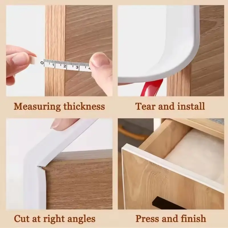 5M Self-Adhesive u-Shaped Edge Banding Strip Furniture Wood Board Cabinet Table Chair Protector Cover Silicone Rubber Seal Strip