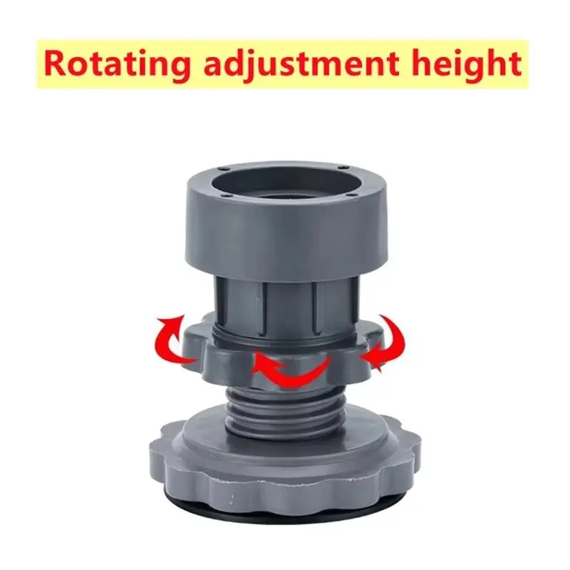 4Pcs Washing Machine Foot Pads Adjustable Height Furniture Anti Vibration Anti Slip and Moisture-proof Universal Rubber Mat