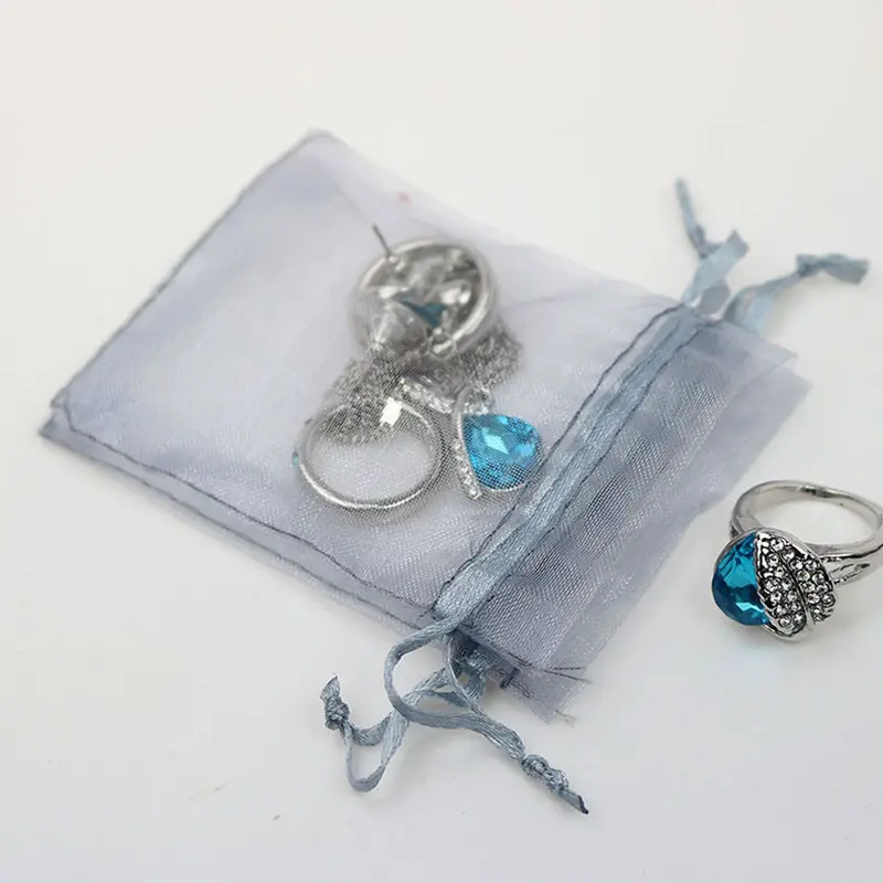 Wholesale 50pcs/lot Adjustable Organza Bag 5x7cm 7x9cm 9x12cm 10x15cm Drawstring Jewelry Packaging Candy Wedding Gifts Pouches