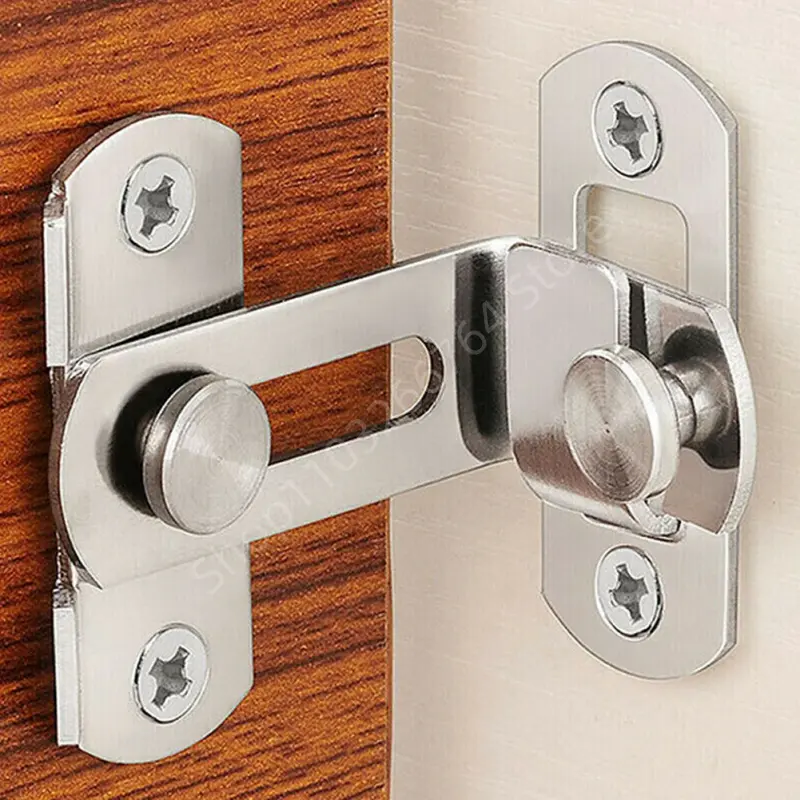 Universal Door Lock Guard Latch 90° Stainless Steel Toggle Latch Sliding Barn Door Lock Wine Cabinet Closet Right Angle Lock